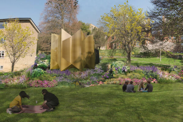 Garden view of external Listening Space Render